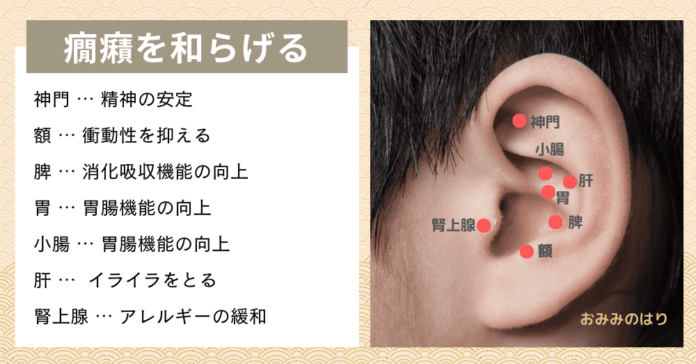 癇癪を和らげる耳ツボ耳ばり治療
